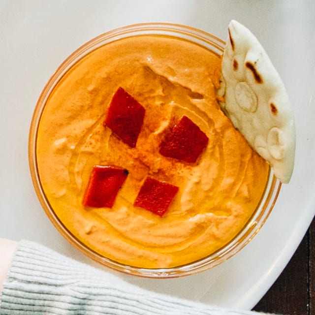 Roasted Red Pepper Hummus & Pita.