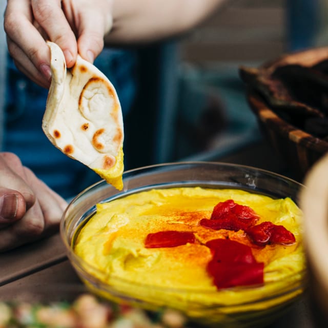 Ginger Turmeric Hummus & Pita.